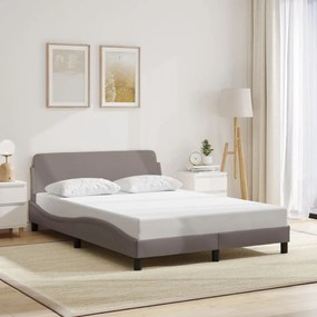 vidaXL Cama sem colchão 140x190 cm tecido castanho-acinzentado
