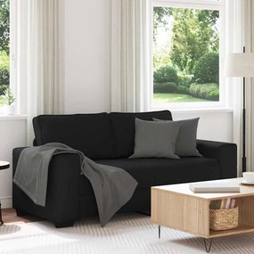 vidaXL Sofá de 2 lugares tecido 140 cm preto