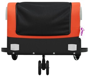 Reboque para bicicleta 30 kg ferro preto e laranja