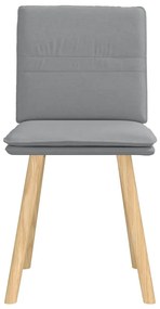Cadeiras de jantar 2 pcs tecido cinzento-claro