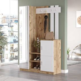 Hall Stand DD7 – Pinho Atlântico e Branco – 113,6x179,7x37,5 cm