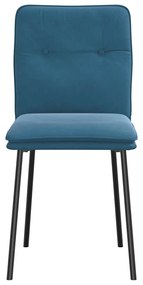 Cadeiras de jantar 4 pcs veludo azul