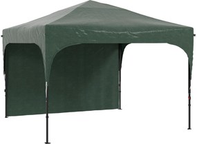 Outsunny Tenda Dobrável 3x3 m Tenda de Jardim para Exterior com Altura Ajustável 1 Parede Lateral Teto com Ventilação 4 Sacos de Areia e Bolsa de Transporte Verde | AOSOM Portugal