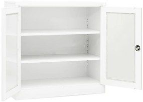 Armário de escritório 90x40x90 cm aço branco