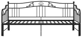 Estrutura sofá-cama de puxar 90x200 cm metal preto