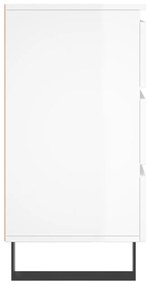 Mesas cabeceira 2pcs 40x35x69cm deriv. madeira branco brilhante