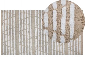 Tapete de algodão creme 120 x 180 cm AHIRLI Beliani