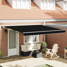 Toldo Retrátil Automático vidaXL Preto 400x300 cm