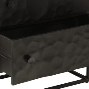 Cómoda 55x30x76 cm madeira de mangueira maciça e ferro preto