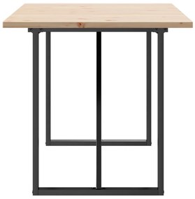 Mesa de jantar estrutura em O 140x80x75,5cm pinho/aço
