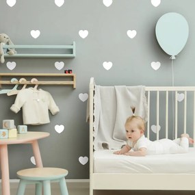 Corações em branco - autocolantes de parede para quarto de criança
