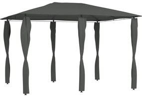 Gazebo 3x4x2,6 m com capas para postes 160 g/m² antracite