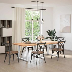 Pernas para mesa de jantar em V 3 peças, branco, 70x(72-73,3) cm, aço
