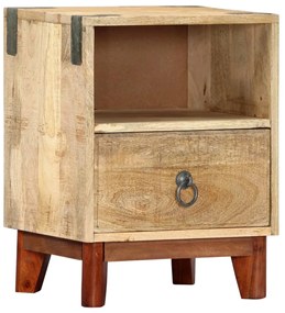 Mesa de cabeceira 40x30x52 cm madeira mangueira áspera maciça