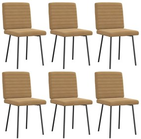 vidaXL Cadeiras de jantar 6 pcs veludo castanho