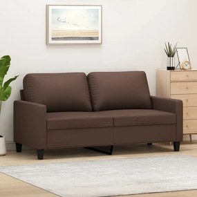 vidaXL Sofá de 2 lugares 140 cm couro artificial castanho