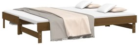 Sofá-cama puxar 2x(80x200) cm pinho maciço castanho mel