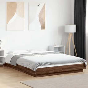vidaXL Estrutura de cama 120x190cm derivados madeira carvalho castanho