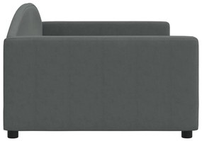 Sofá-cama 100x200 cm tecido cinzento-escuro