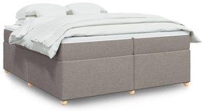 vidaXL Cama com molas/colchão 200x200 cm tecido castanho-acinzentado