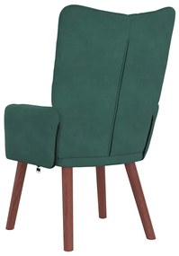 Cadeira Relaxante vidaXL Veludo Verde Escuro