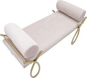 BANCO RIBBON 112,5X49X53 CM ROSA E DOURADO