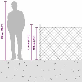 Conjunto de Postes de Cerca Prateado 10 x 1 m Aço Galvanizado