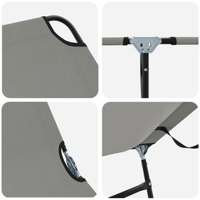 Espreguiçadeira Dobrável 2 pcs Cinza em tecido Oxford 600D