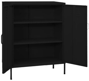 Armário de arrumação aço 80x35x101,5 cm preto