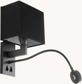 Candeeiro de parede com luz de leitura LED Bronze