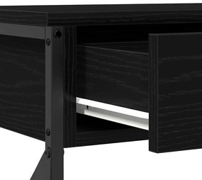 Mesa de Consola vidaXL Preto Carvalho 100x28x75 cm Madeiras Reformadas