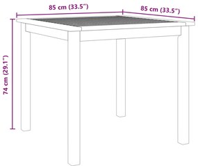 3 pcs conjunto de jantar para jardim madeira de acácia maciça