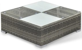 6 pcs conjunto lounge de jardim c/ almofadões vime PE cinzento