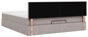 Estrutura de cama otomana com colchão tecido cinzento 160x200cm