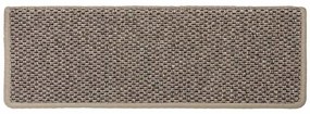 Tapetes escada adesivos aspeto sisal 15pcs 65x21x4 bege-escuro