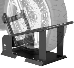 HOMCOM Cavalete de Moto Carga 816,5 kg Suporte para Roda Dianteira de Motocicleta Robusto com Altura Ajustável em 3 Níveis para Rodas Ø38,1-53,34 cm Preto