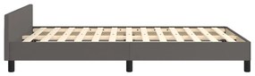 Estrutura de cama sem colchão 120x190cm couro do falso cinzento