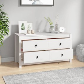 Armário de apoio 100x40x54 cm pinho maciço branco
