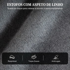 Poltrona Relax Reclinável Manual Acolchoada em Cinzento Escuro