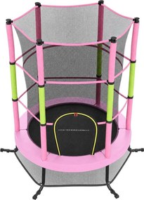 Trampolim infantil, trampolim de jardim de 174 cm com rede de segurança Rosa