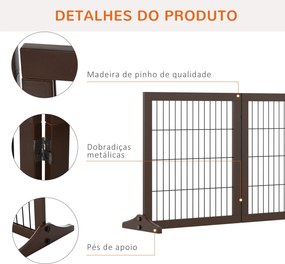 PawHut Barreira de Segurança para Cães de 3 Paineis Barreira para Cães