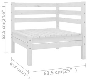 6 pcs conjunto lounge de jardim pinho maciço branco
