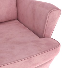 Poltrona em veludo cor-de-rosa