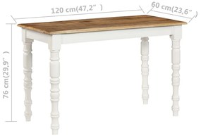 Mesa de jantar 120x60x76 cm madeira de mangueira maciça