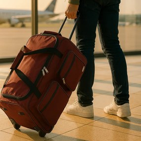 Mala de viagem com rodas e capacidade de 85L, 70 x 36 x 34 cm Vermelho