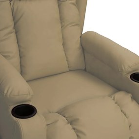 Poltrona reclinável couro artificial cor cappuccino