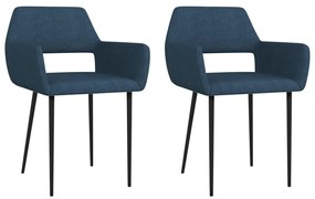 vidaXL Cadeiras de jantar 2 pcs tecido azul