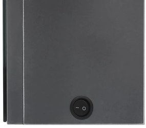Armário espelhado casa de banho LED 89x14x62cm cinza brilhante