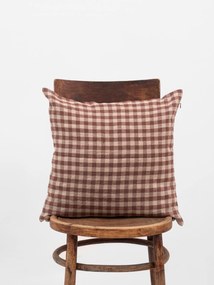 Capa de almofada em linho Chocolate Gingham