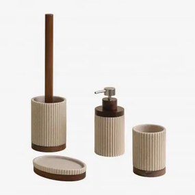 Conjunto De Banho Em Poliresina Wassila Nude Beige - Sklum
